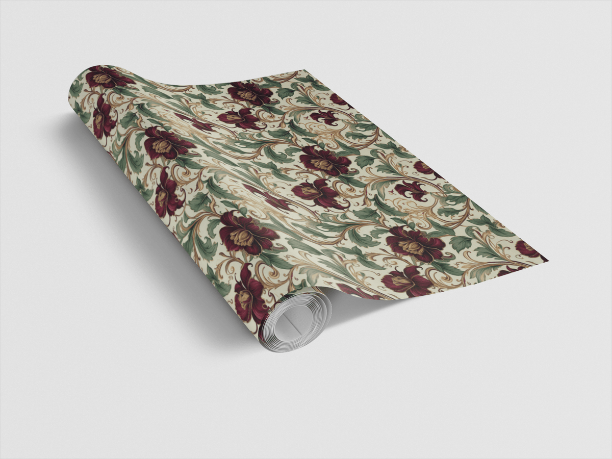 Garnet Garden Wrapping Paper