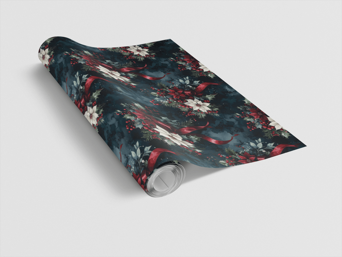 Noir Holiday Bouquet Wrapping Paper