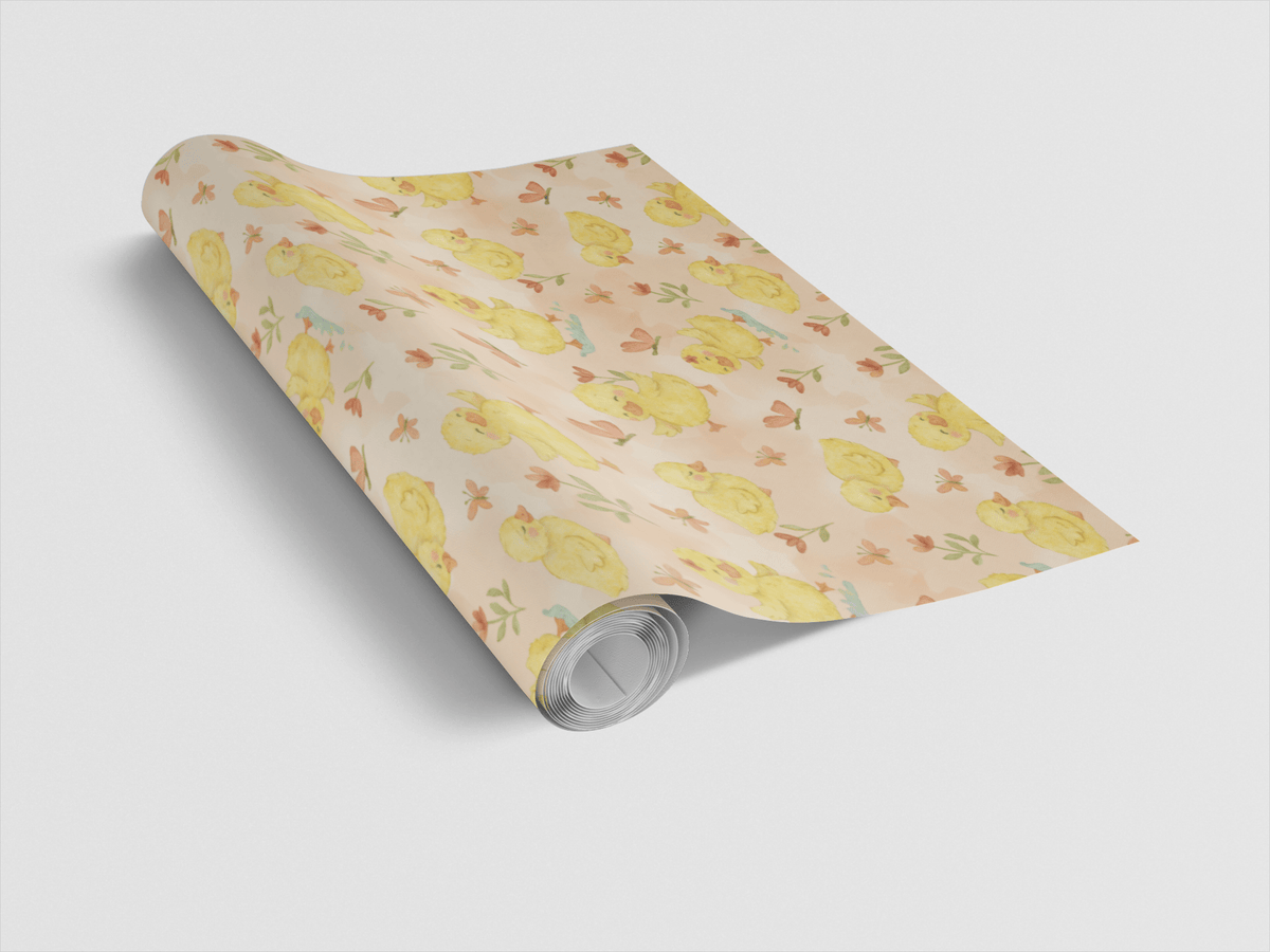 Springtime Duckling Dance Wrapping Paper