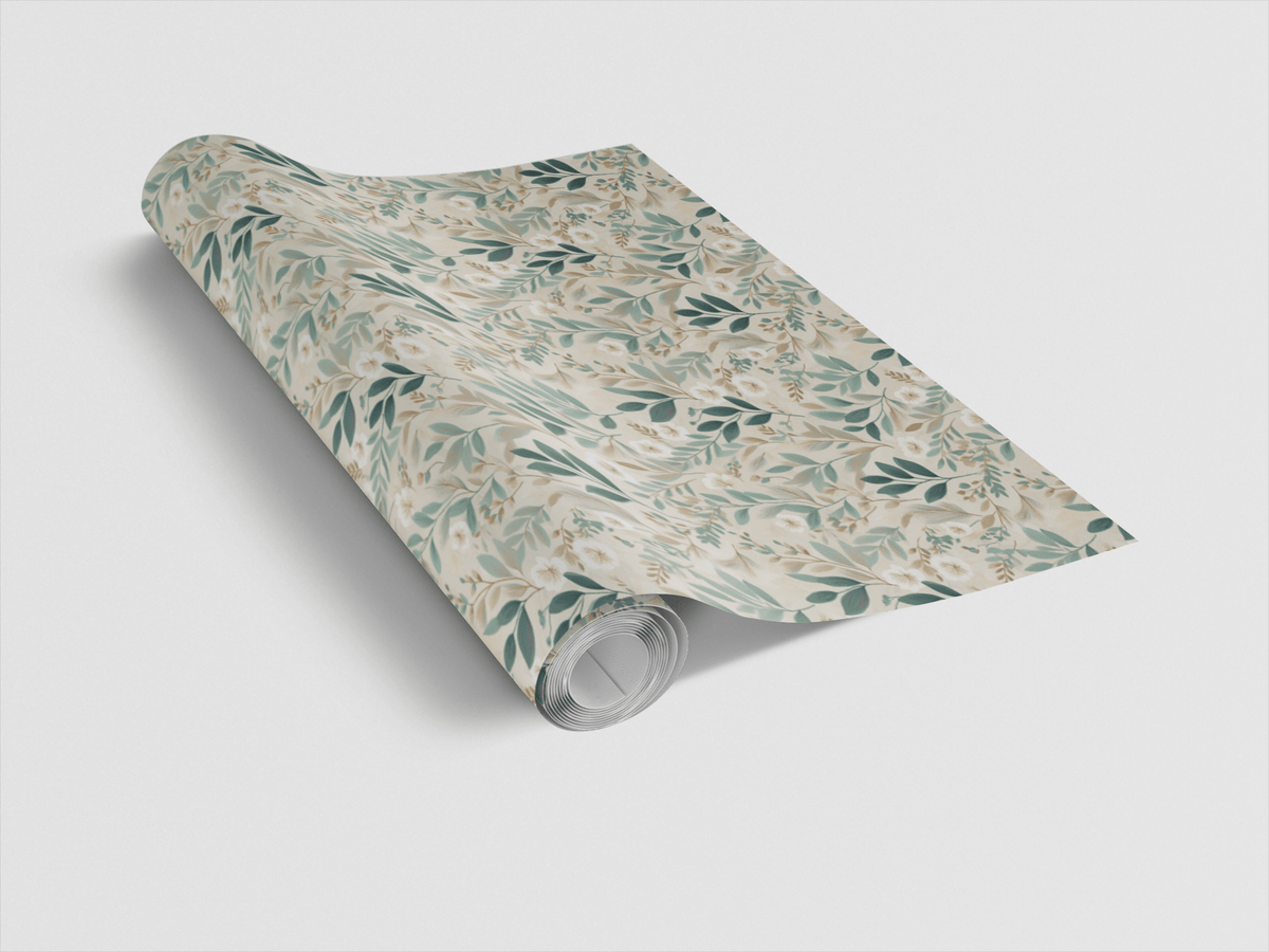 Soft Sage Blooms Wrapping Paper