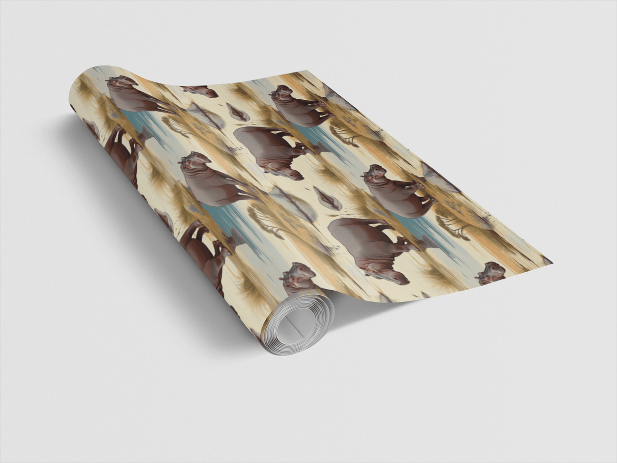 Safari Stroll: Hippopotamus Wrapping Paper