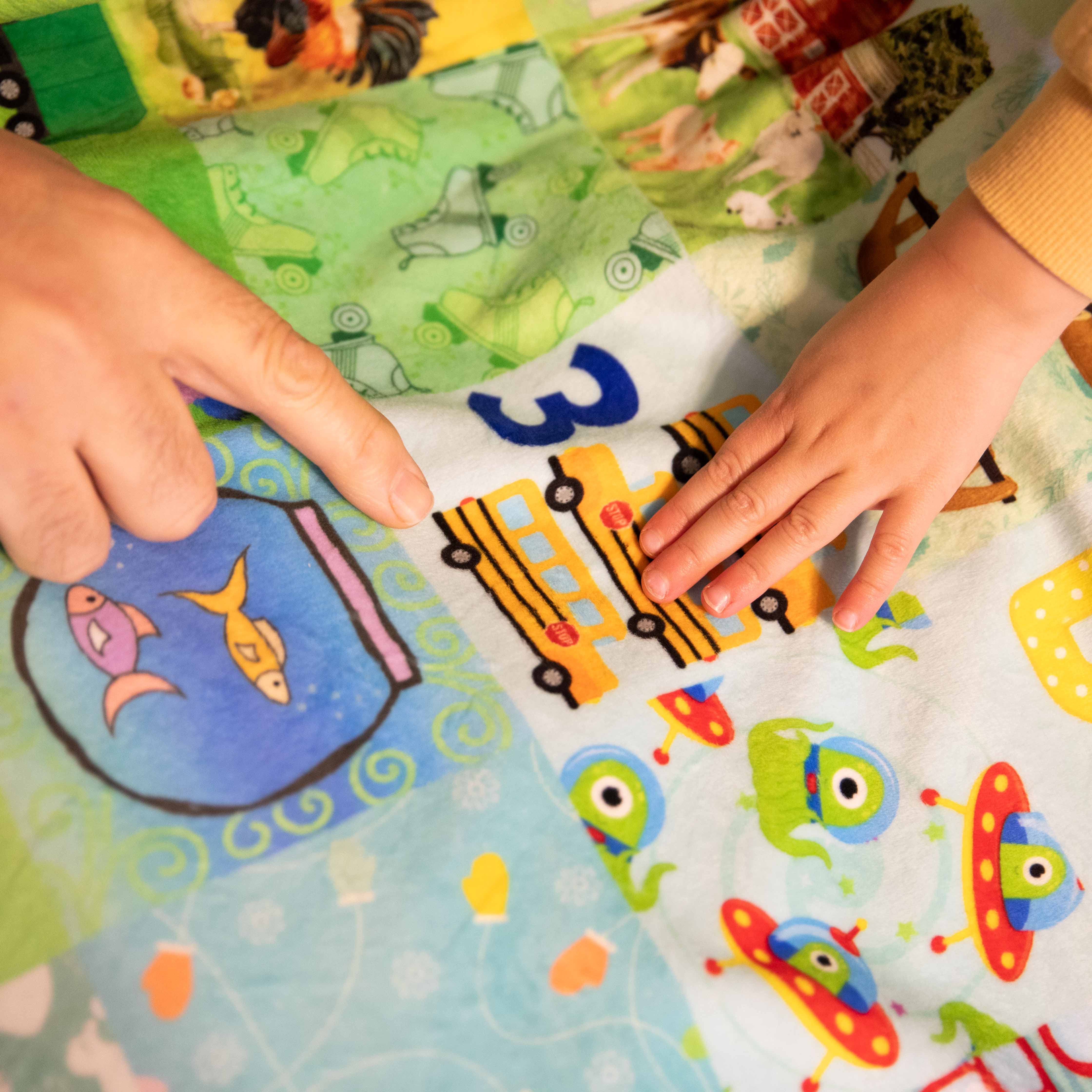 Abc Hidden Pictures Minky Quilt Panel