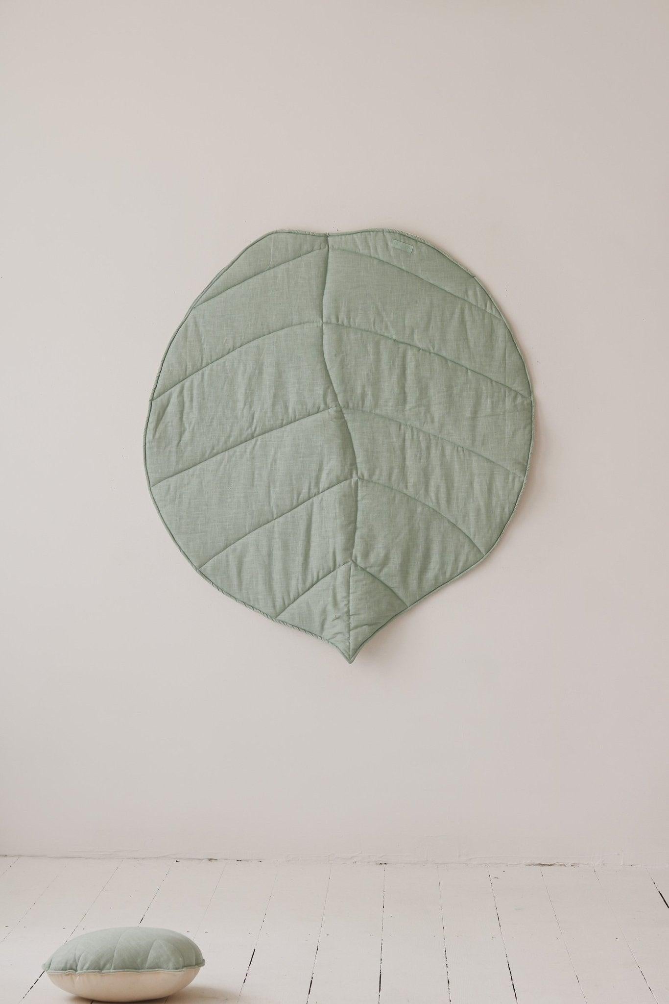 Linen Mint Leaf Mat