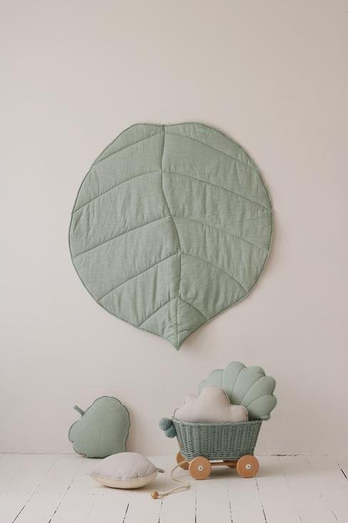 Linen Mint Leaf Mat