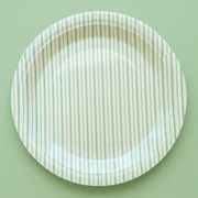 Mint Fine Stripes Plates (set Of 8)