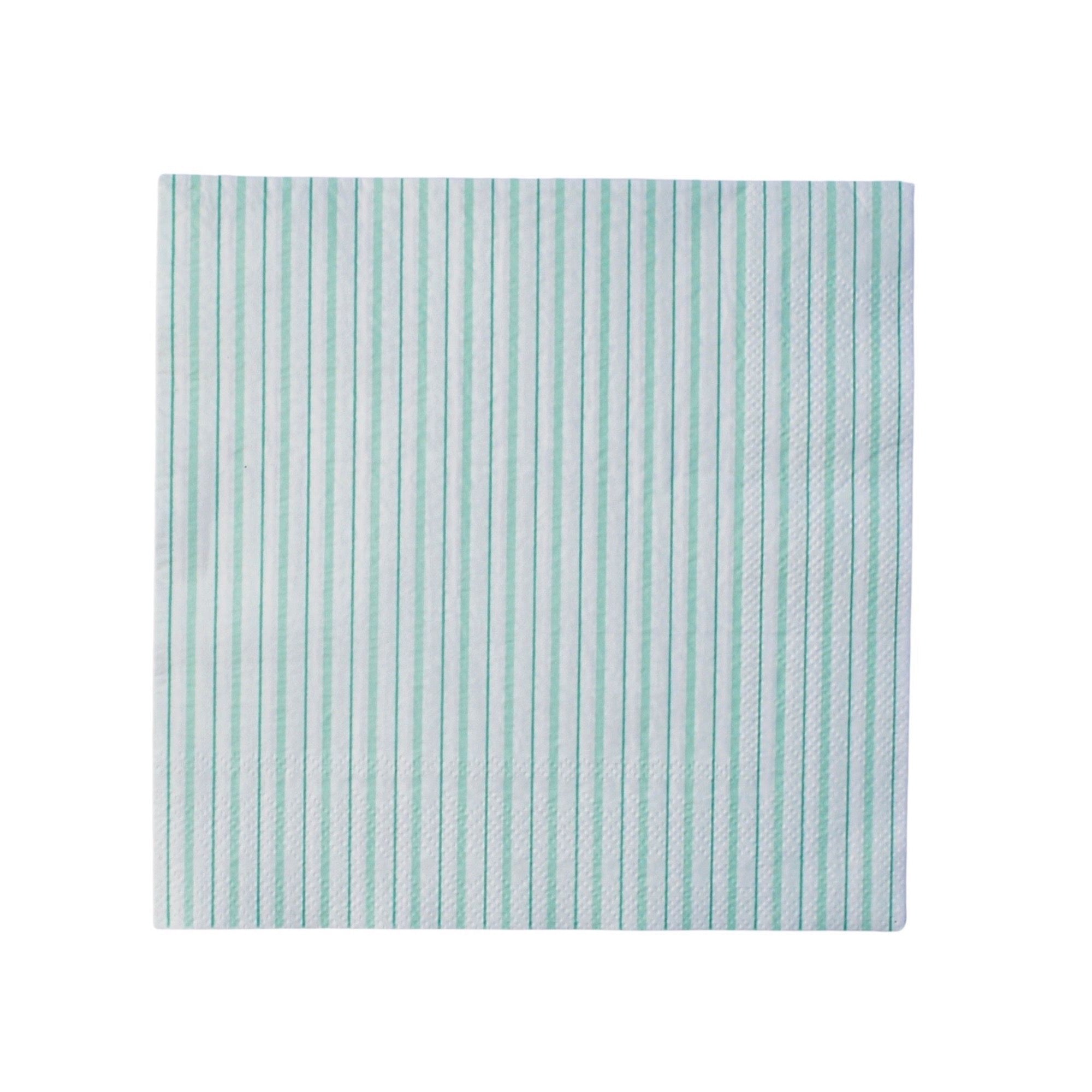 Mint Fine Stripes Napkins (set Of 16)