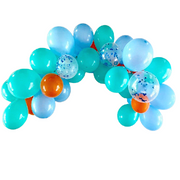 Orange, Mint Green And Blue Balloon Garland Kit