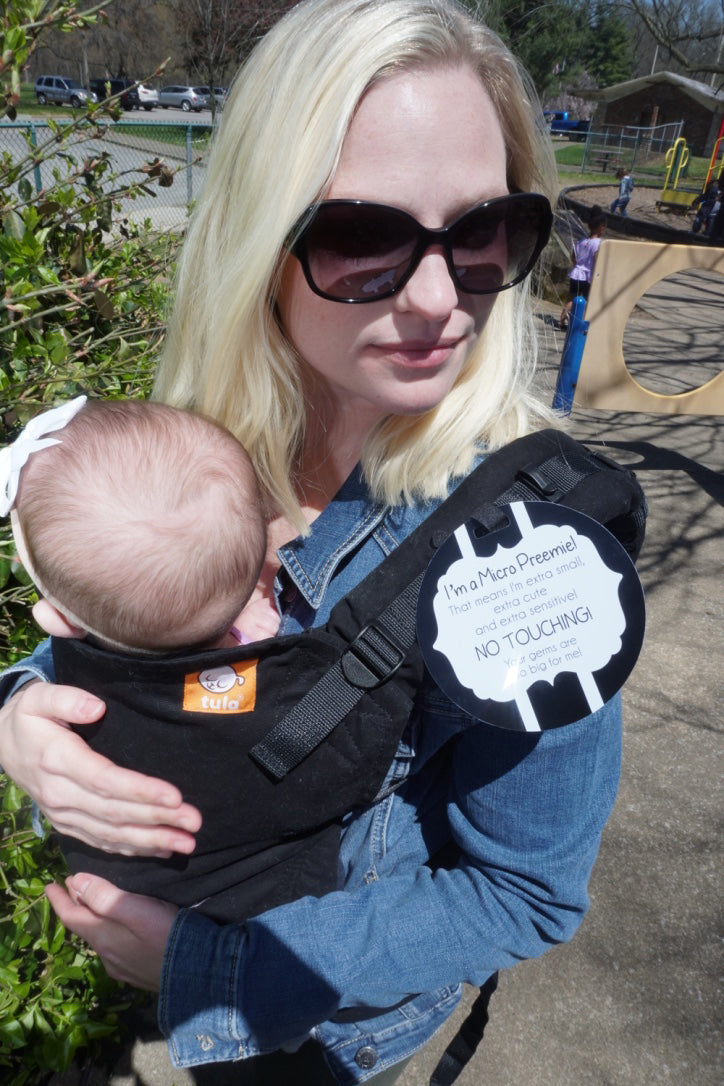 Micro Preemie No Touching Car Seat Sign Tag