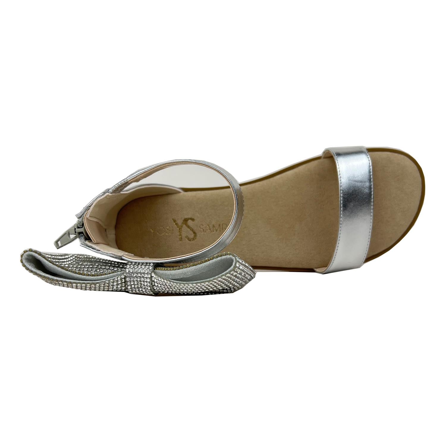 Miss Cambelle Crystal Bow Sandal In Silver - Kids