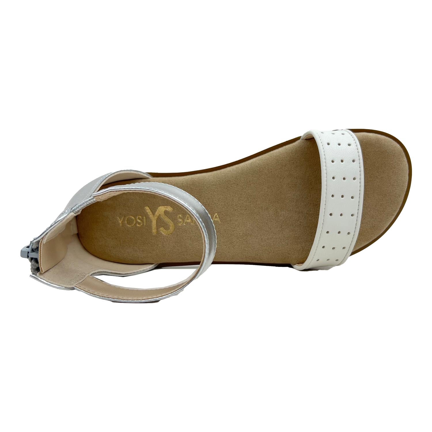 Miss Cambelle Sandal In White & Silver - Kids