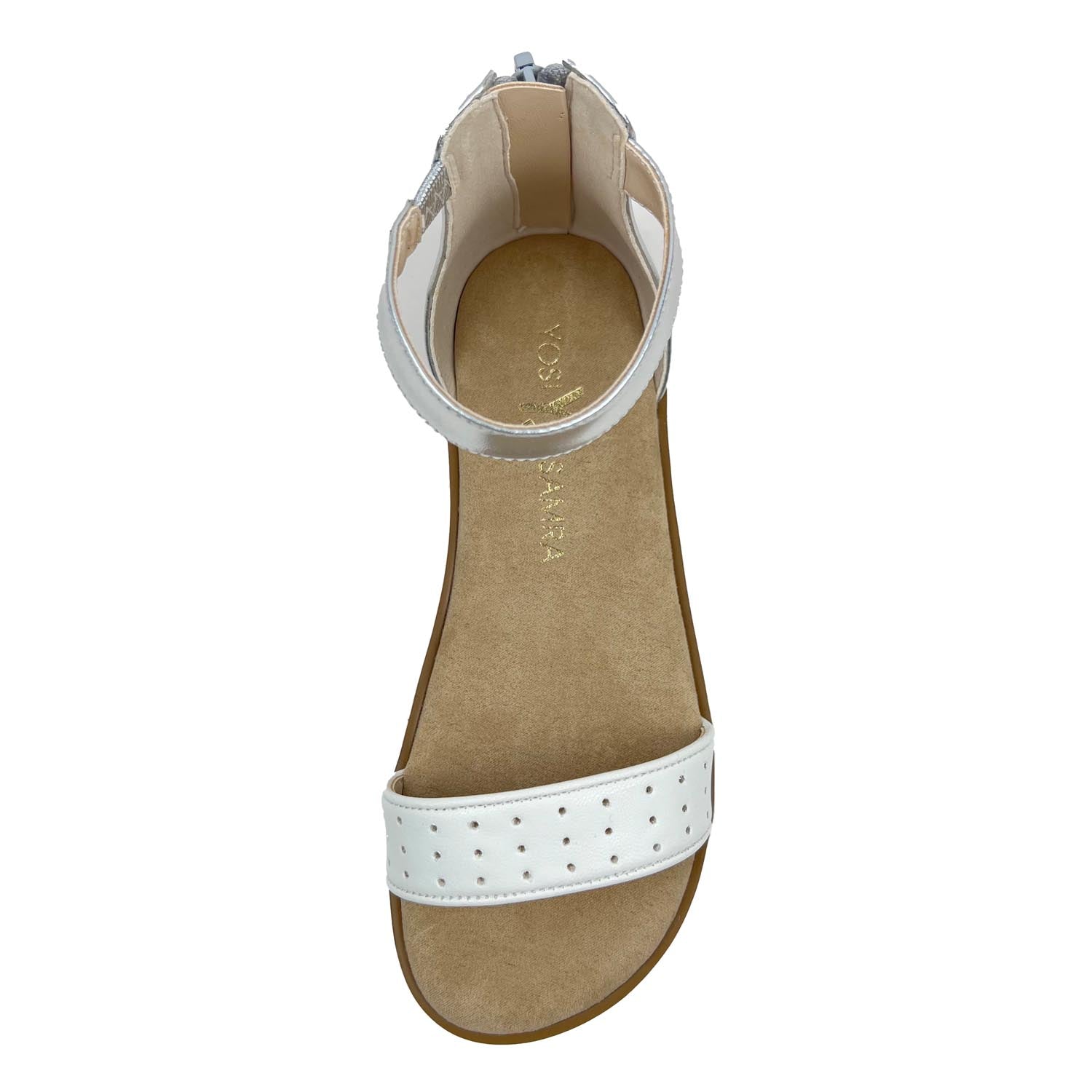 Miss Cambelle Sandal In White & Silver - Kids