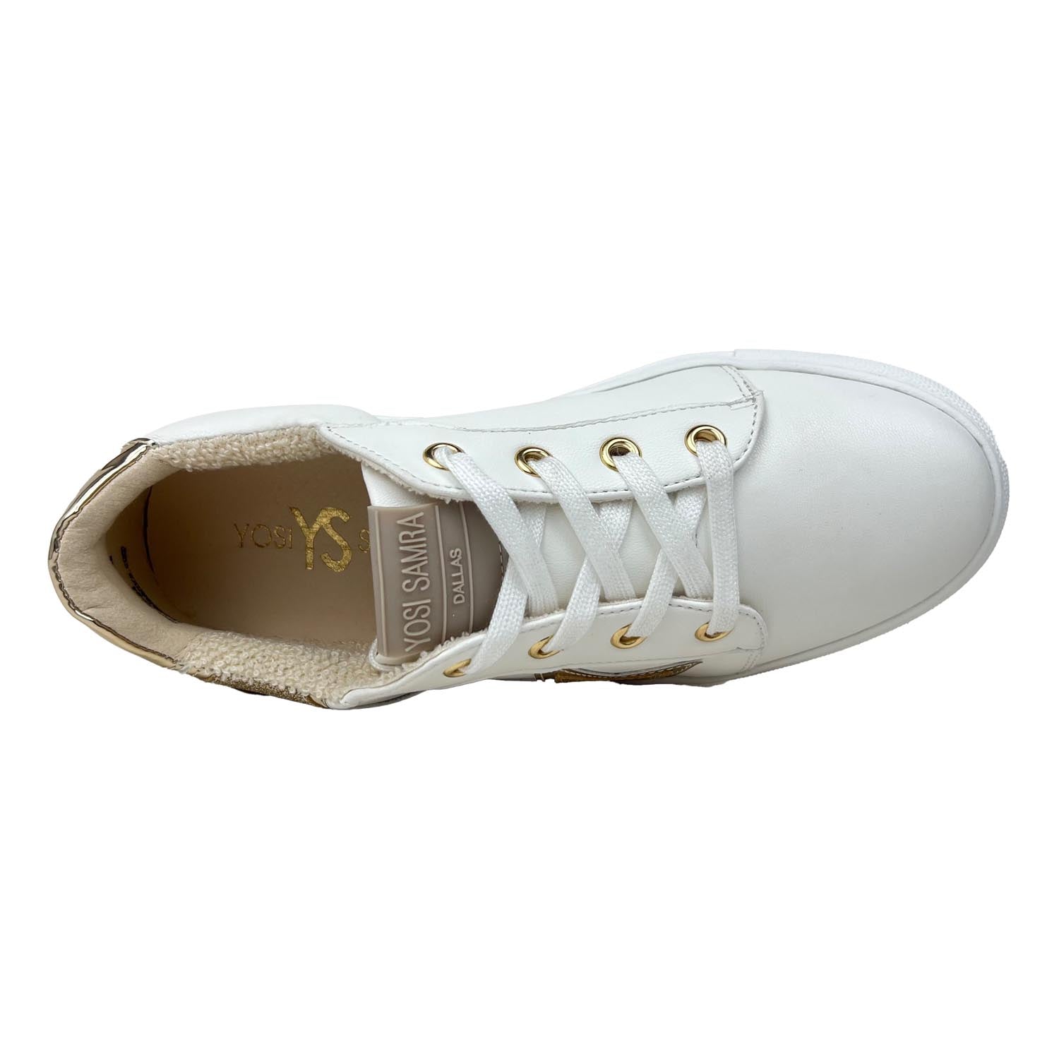 Miss Harper Sneaker In White & Gold - Kids