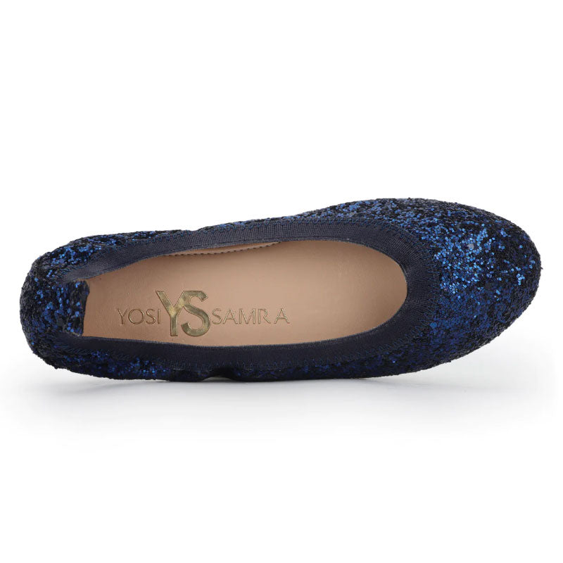 Miss Samara Ballet Flat In Navy Glitter - Kids