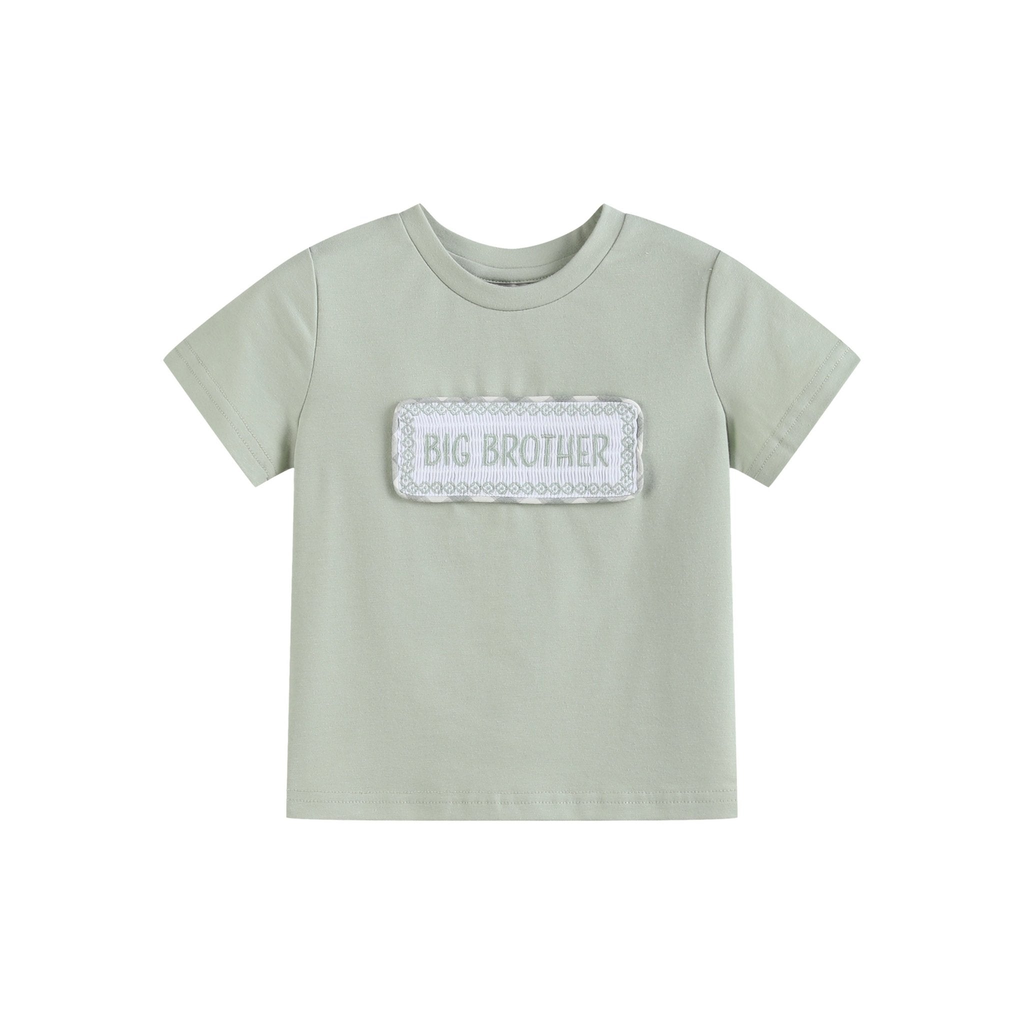 Misty Blue Big Brother Smocked Shirt And Shorts Set