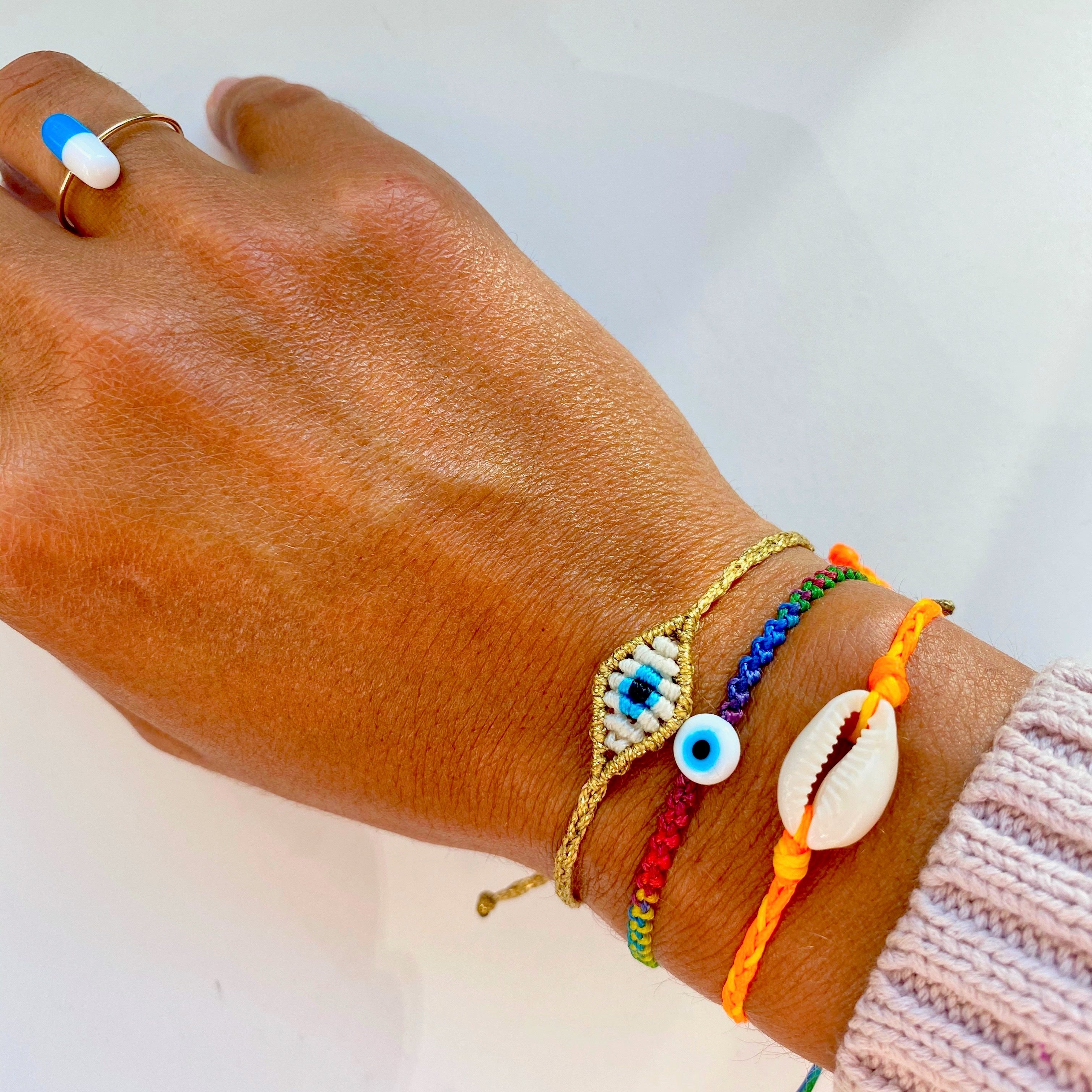 Evil Eye Braided Bead Bracelet