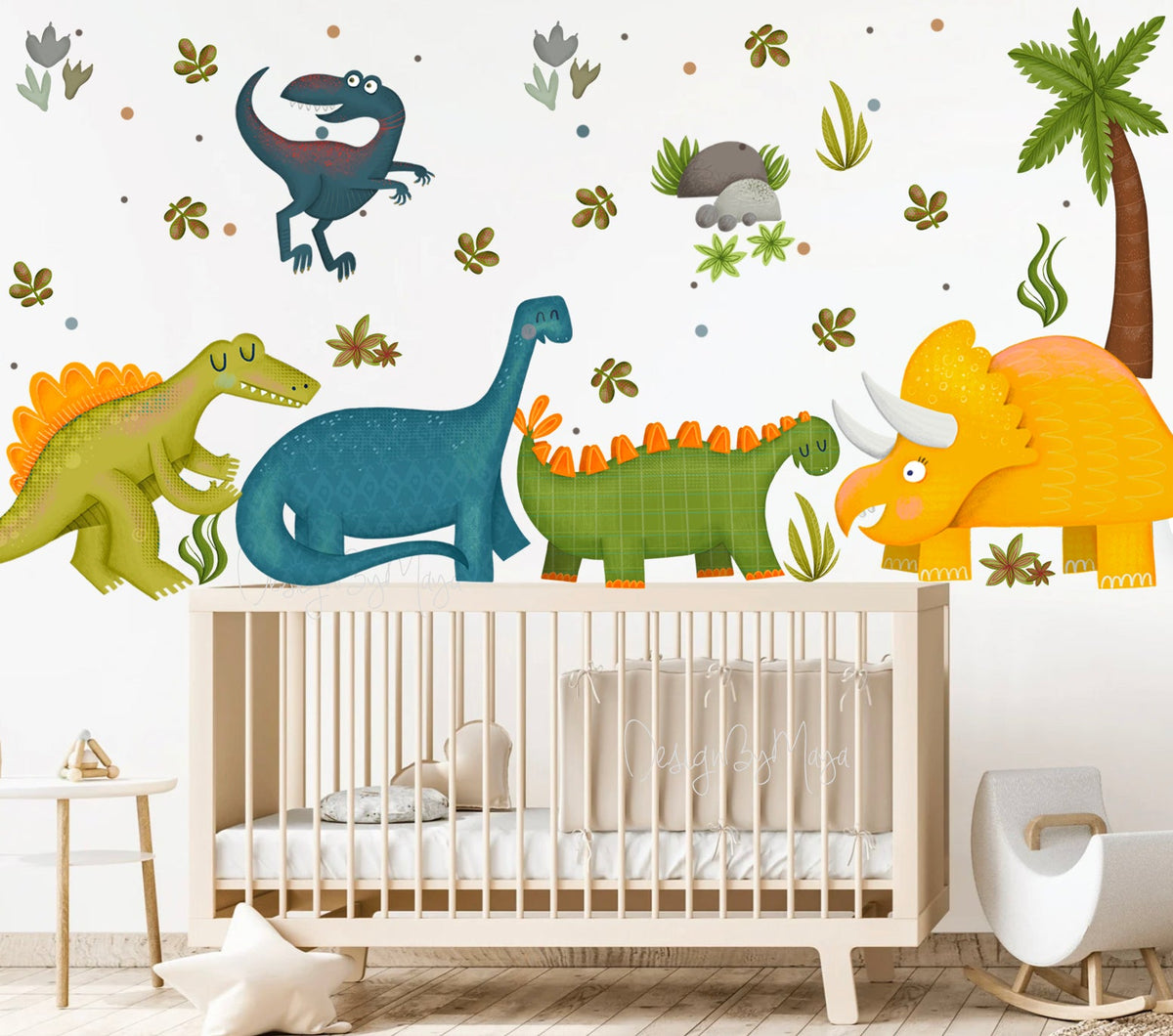 Dinosaur Decals - Fabric Nursery Wall Art Decals