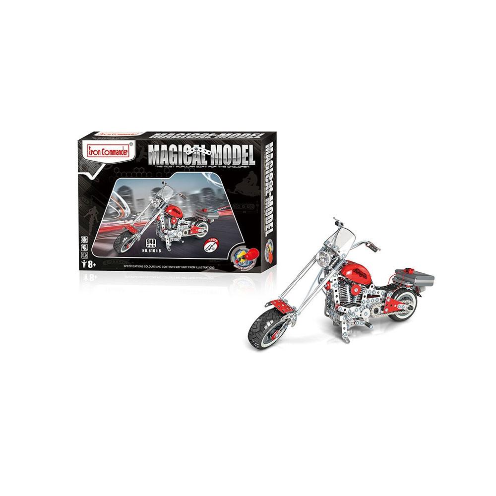 Motorcycle Bike Chopper Construction Model Kit (940 Pieces)