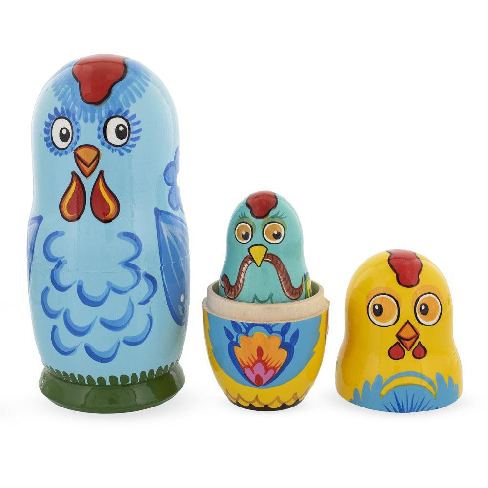 The Chicken Family Wooden Nesting Dolls