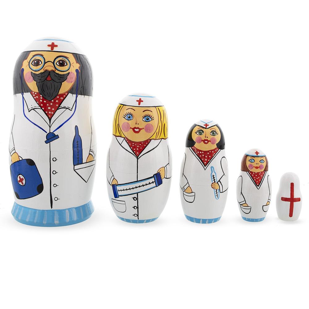 Doctor & Nurses Wooden Nesting Dolls