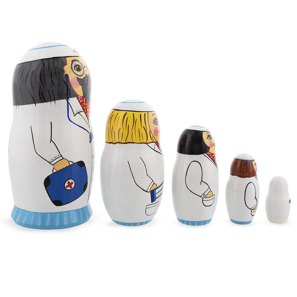 Doctor & Nurses Wooden Nesting Dolls