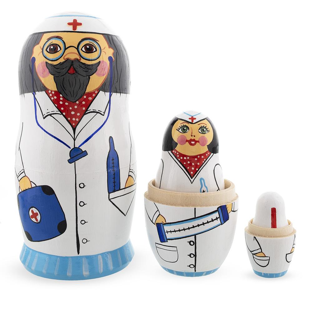 Doctor & Nurses Wooden Nesting Dolls