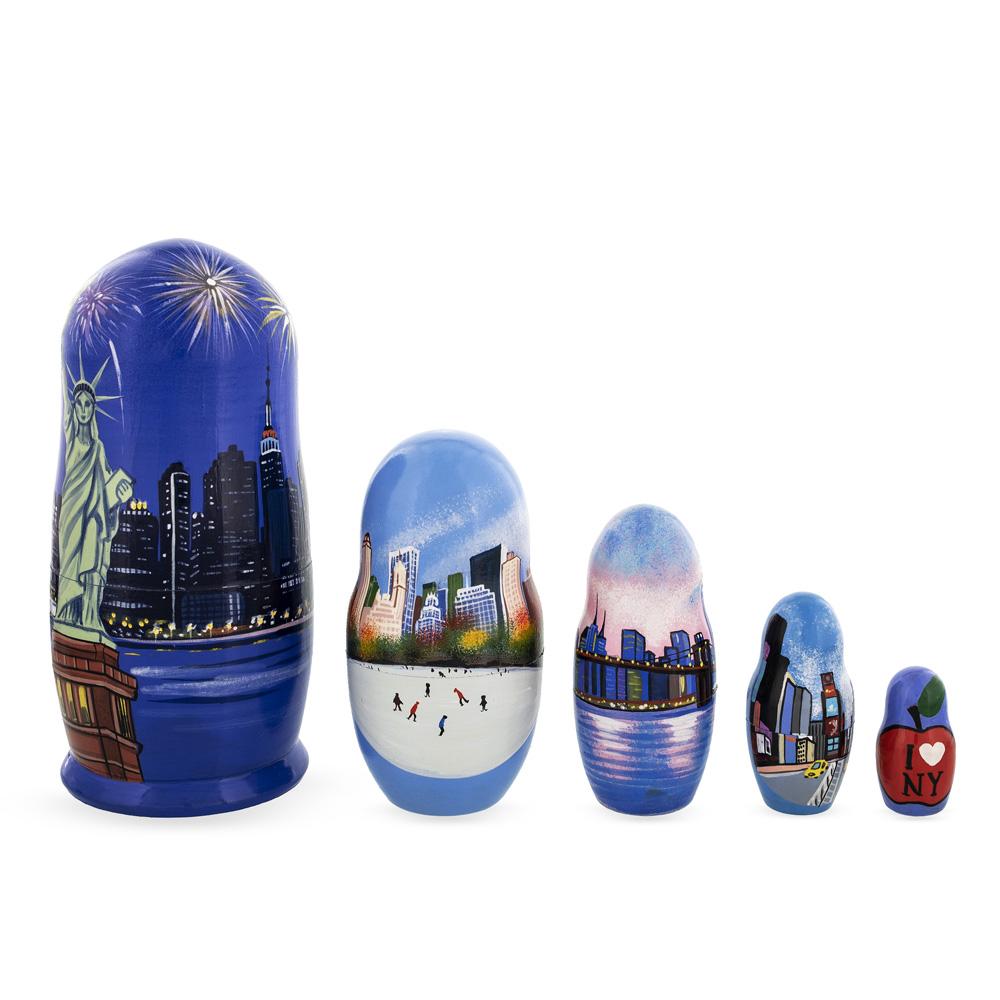 New York City Wooden Stacking Nesting Dolls