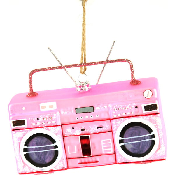 Boombox Ornament, Pink