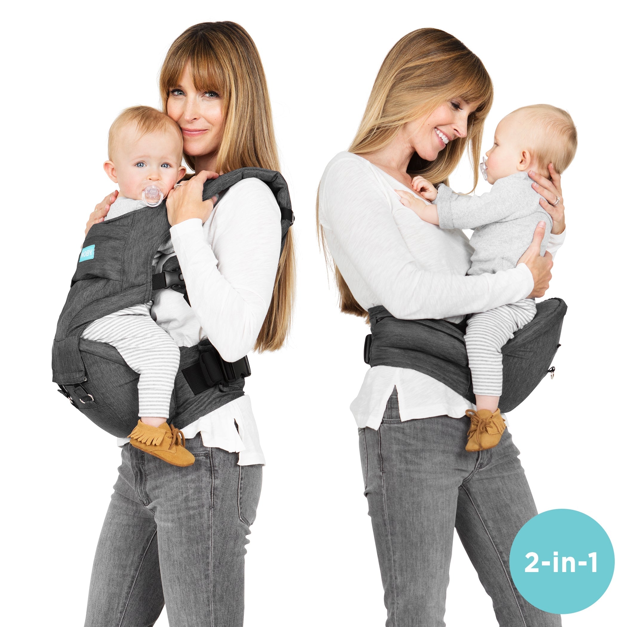 2-in-1 Carrier + Hip Seat - Grey