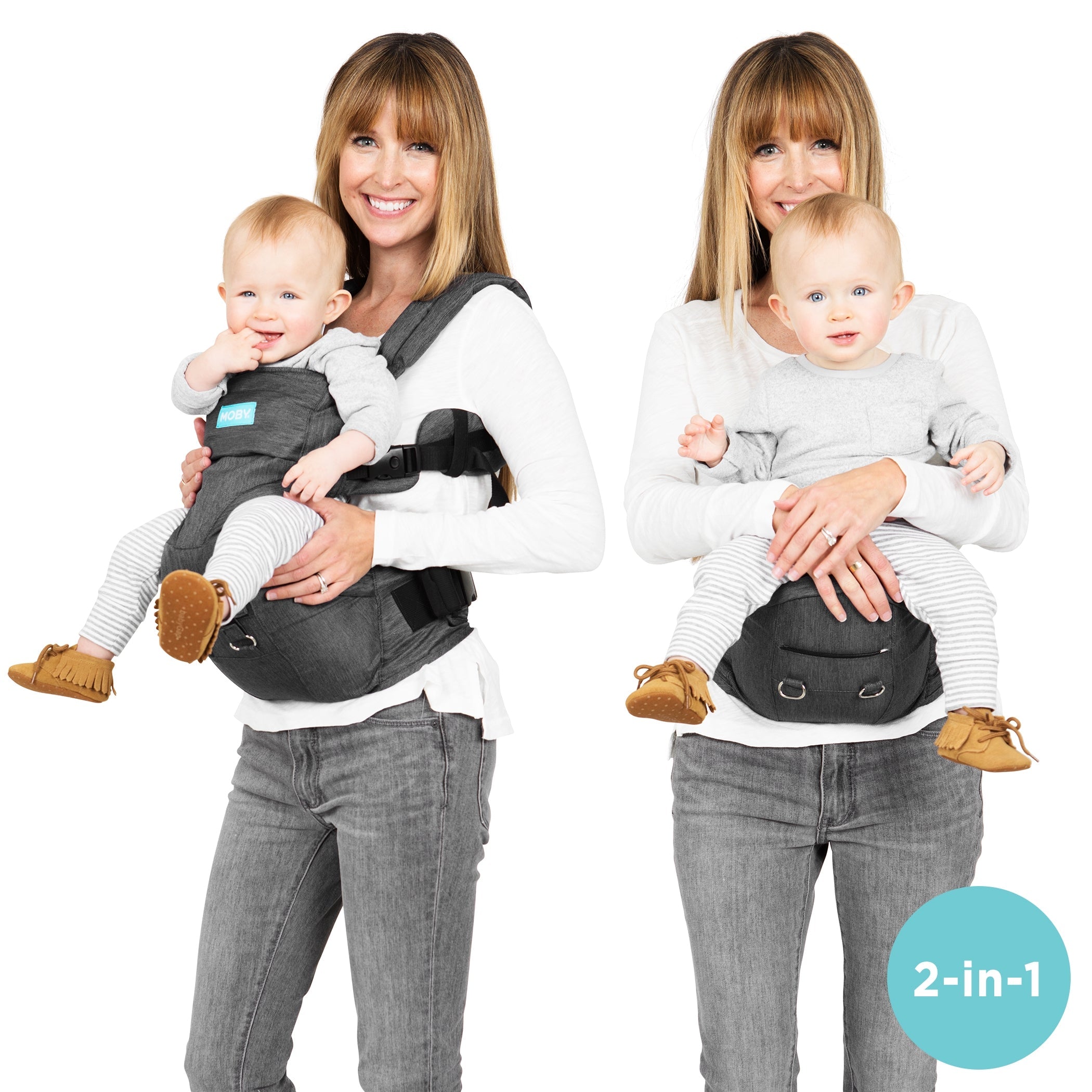 2-in-1 Carrier + Hip Seat - Grey