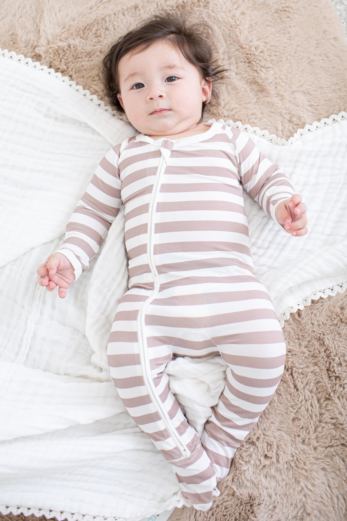 Mocha Stripes Footie
