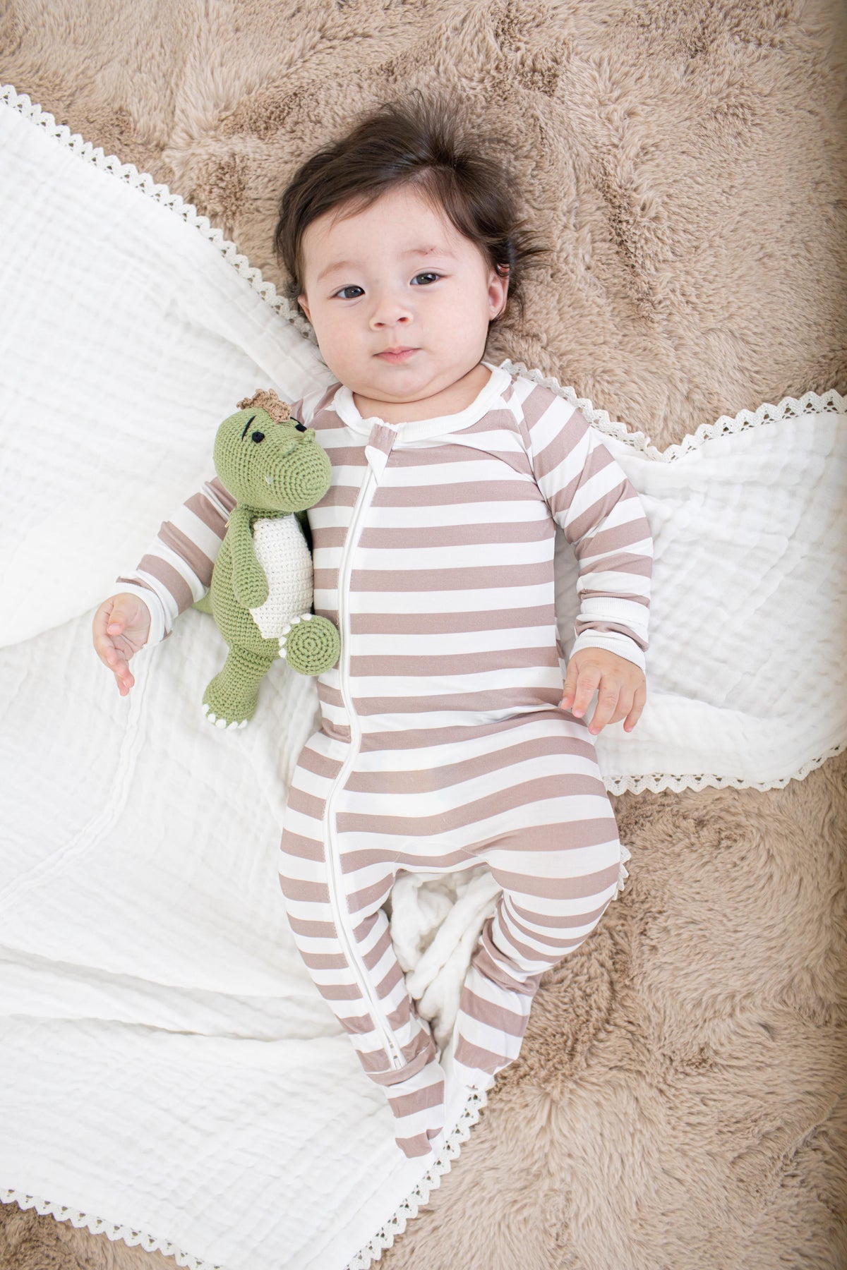 Mocha Stripes Footie