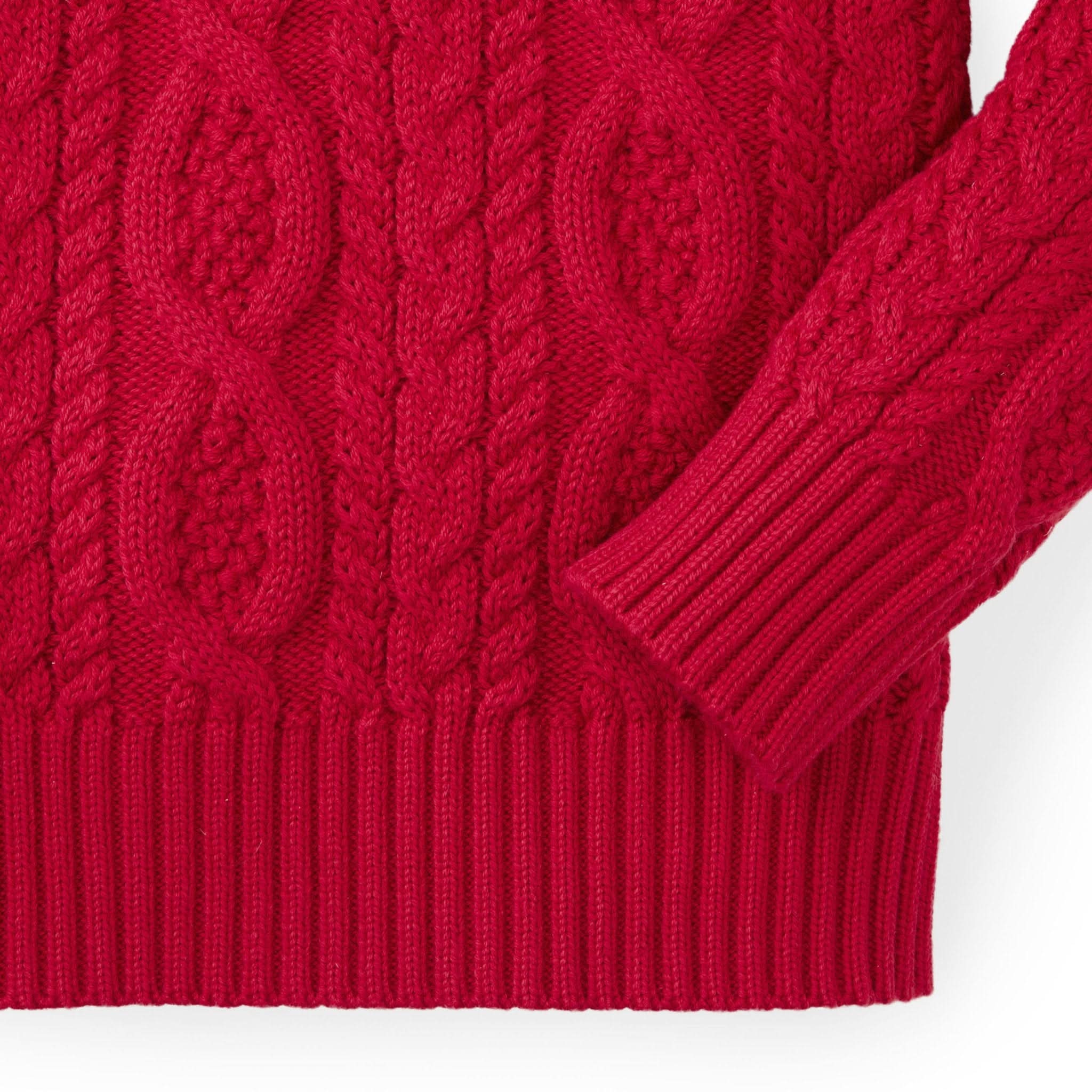 Mock Neck Cable Sweater With Buttons