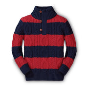Mock Neck Cable Sweater With Buttons - Baby