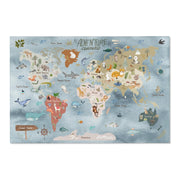 World Map Playroom Rug - Oh, The Places You'll Go / Adventures Await