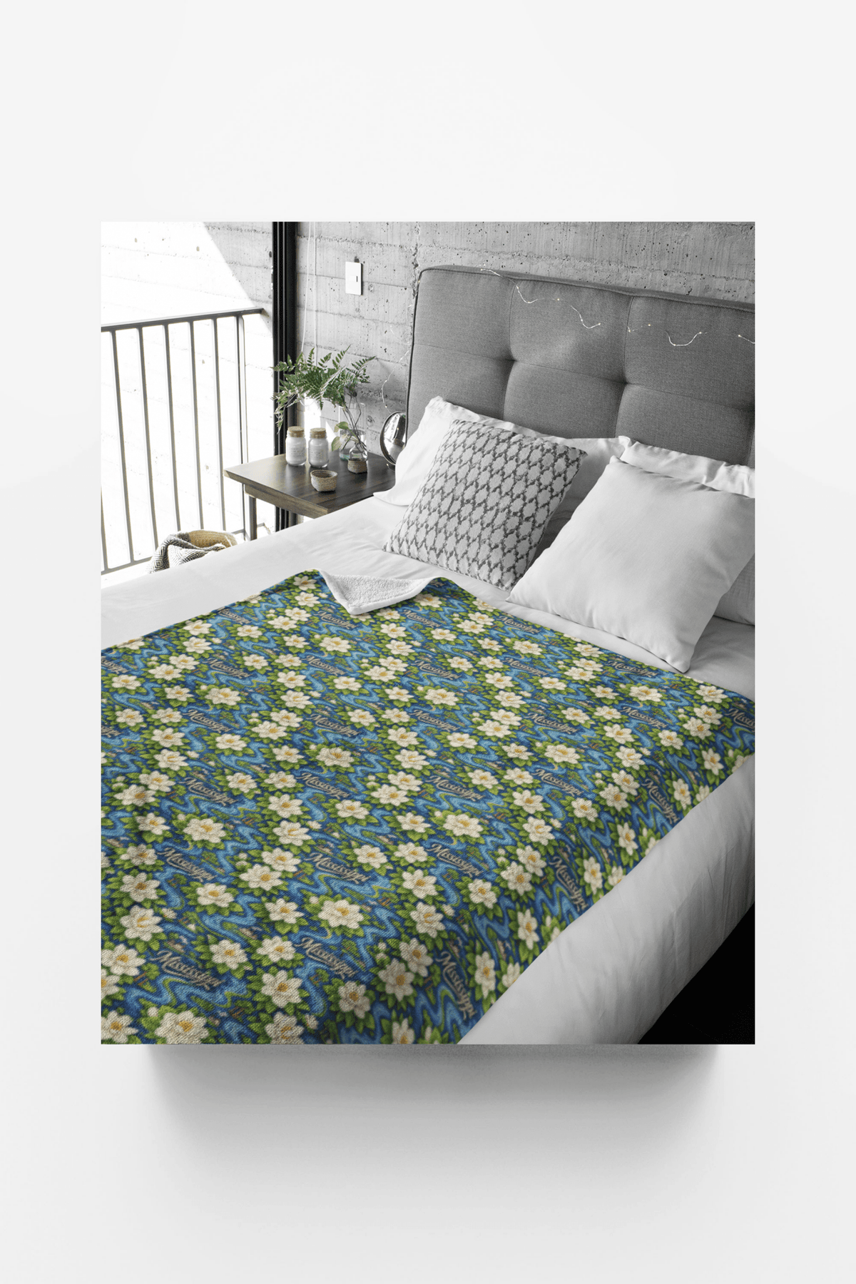 Mississippi River Magnolia Sherpa Blanket