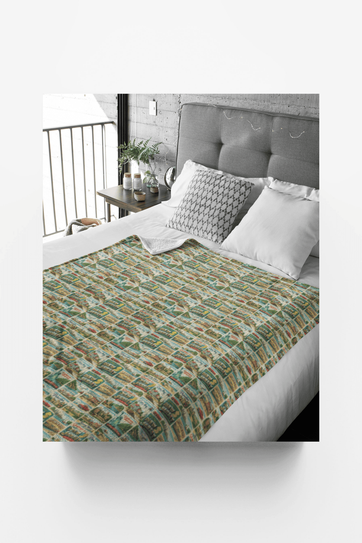 New Jersey Postcard Memories Sherpa Blanket