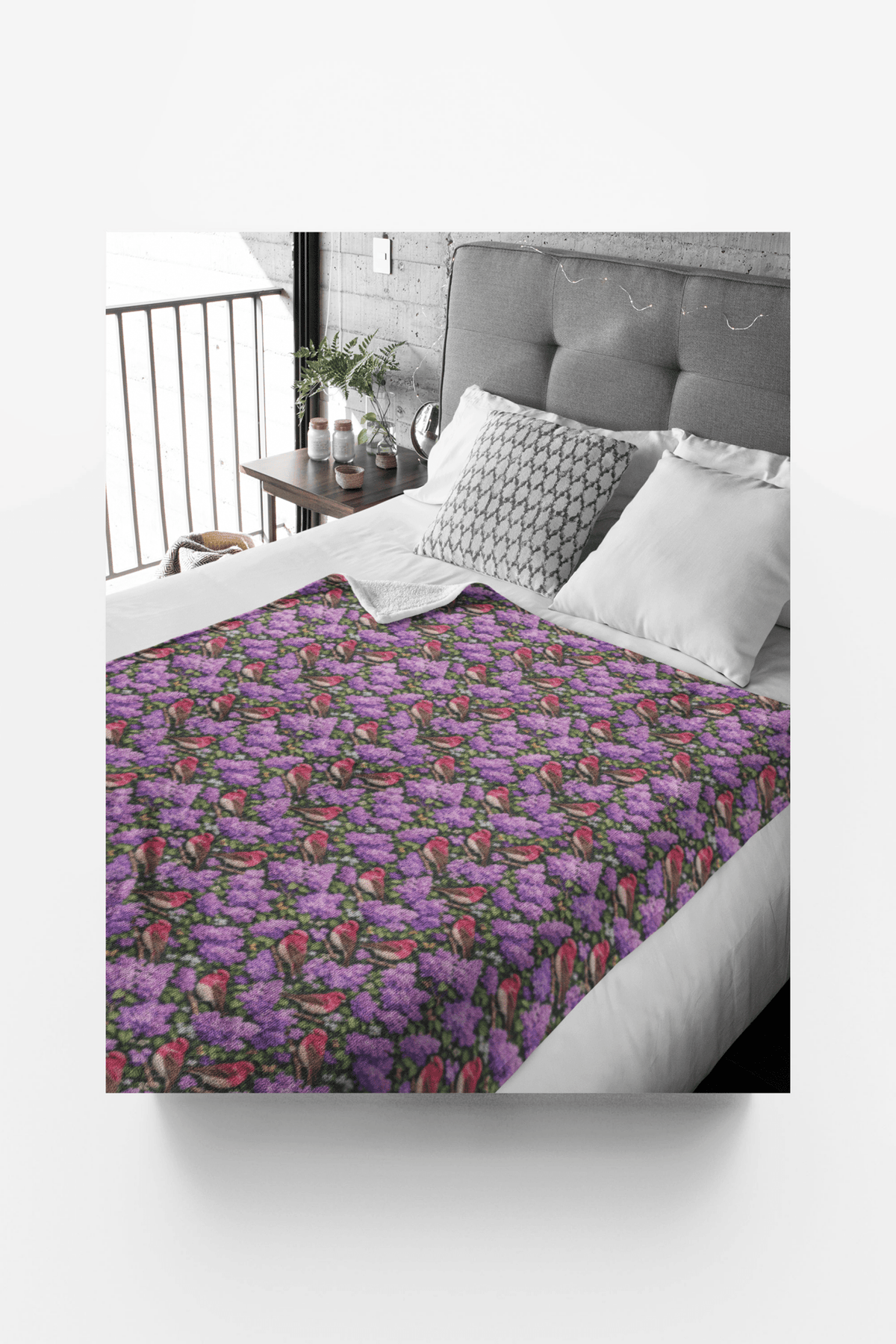 New Hampshire Flora & Fauna Sherpa Blanket