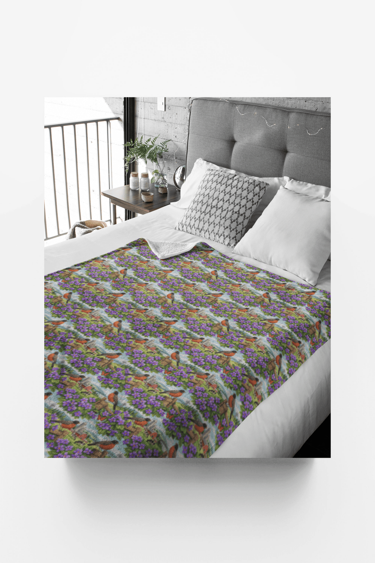 Wisconsin Flora & Fauna Sherpa Blanket