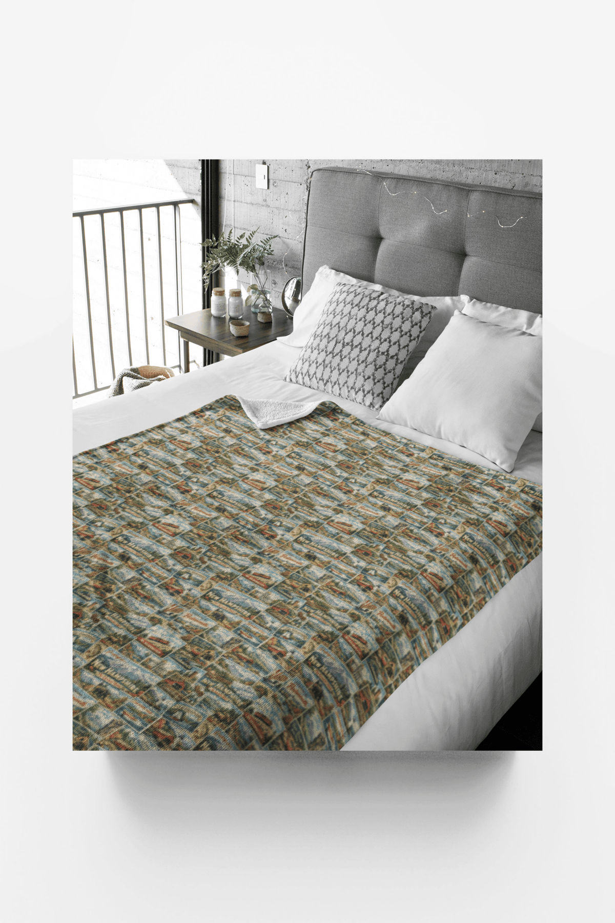 New Hampshire Postcard Memories Sherpa Blanket