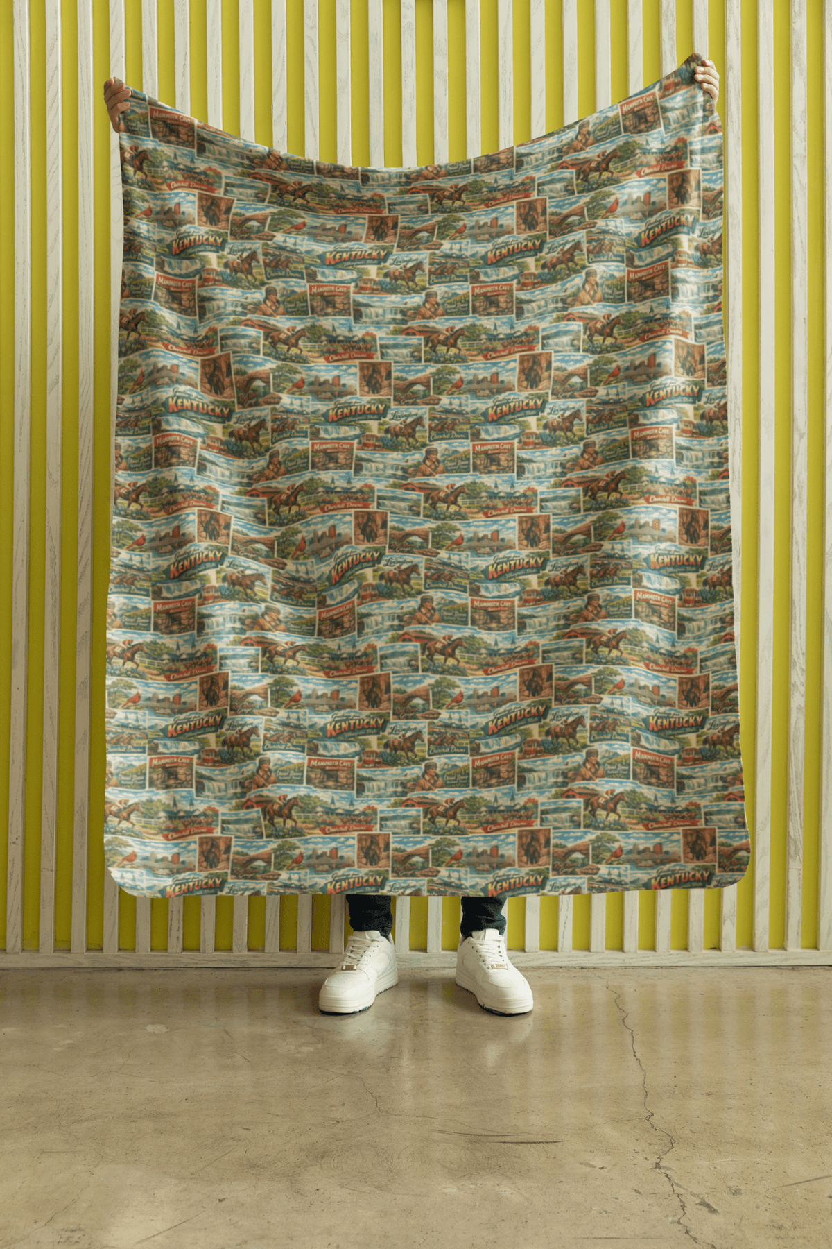 Kentucky Postcard Memories Sherpa Blanket