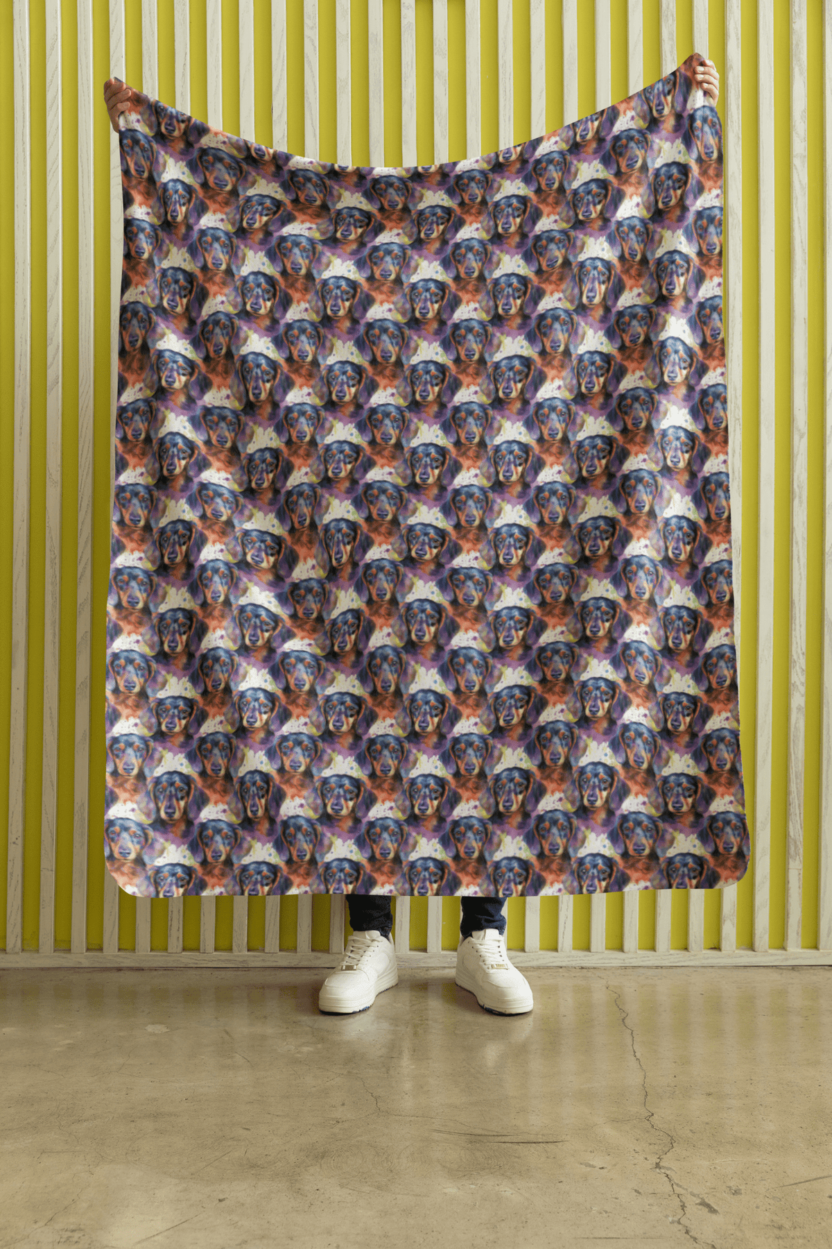 The Dashing Dachshund Sherpa Blanket