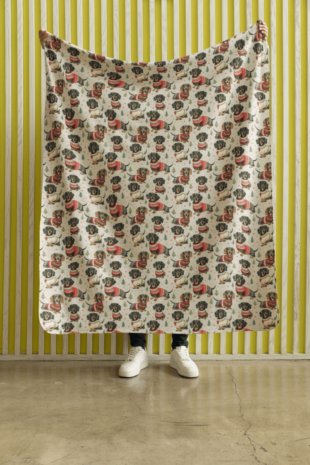 Dashing Dachshunds Sherpa Blanket