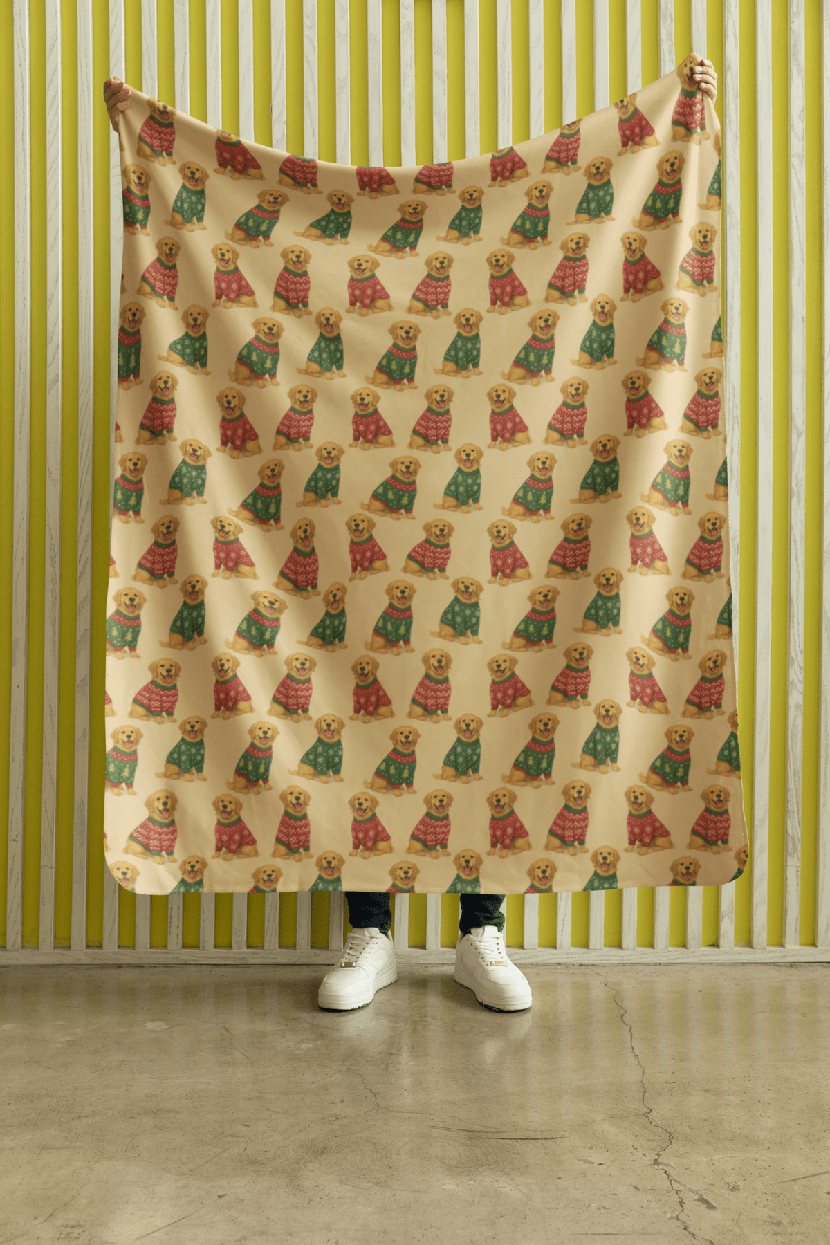 Golden Sweater Party Sherpa Blanket