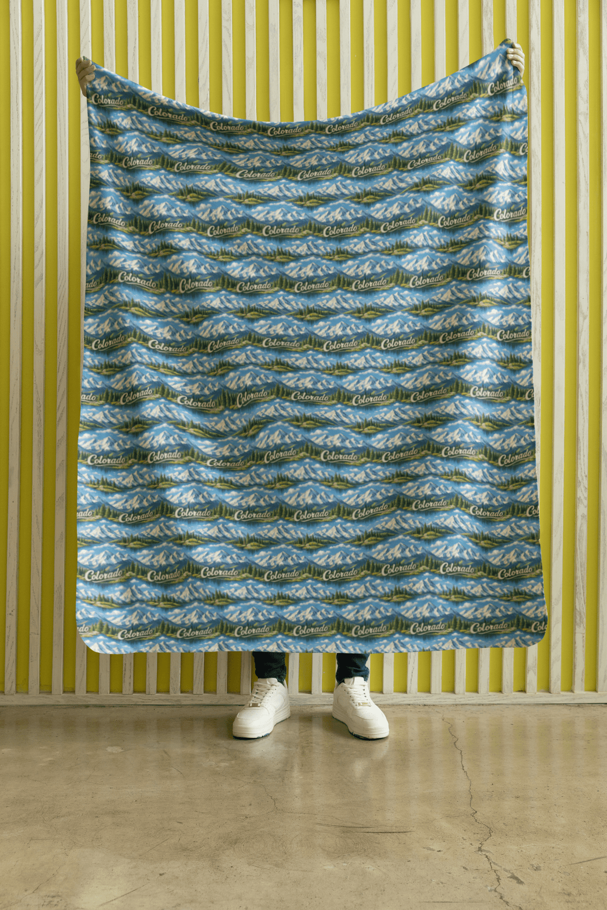 Colorado Alpine Peaks Sherpa Blanket