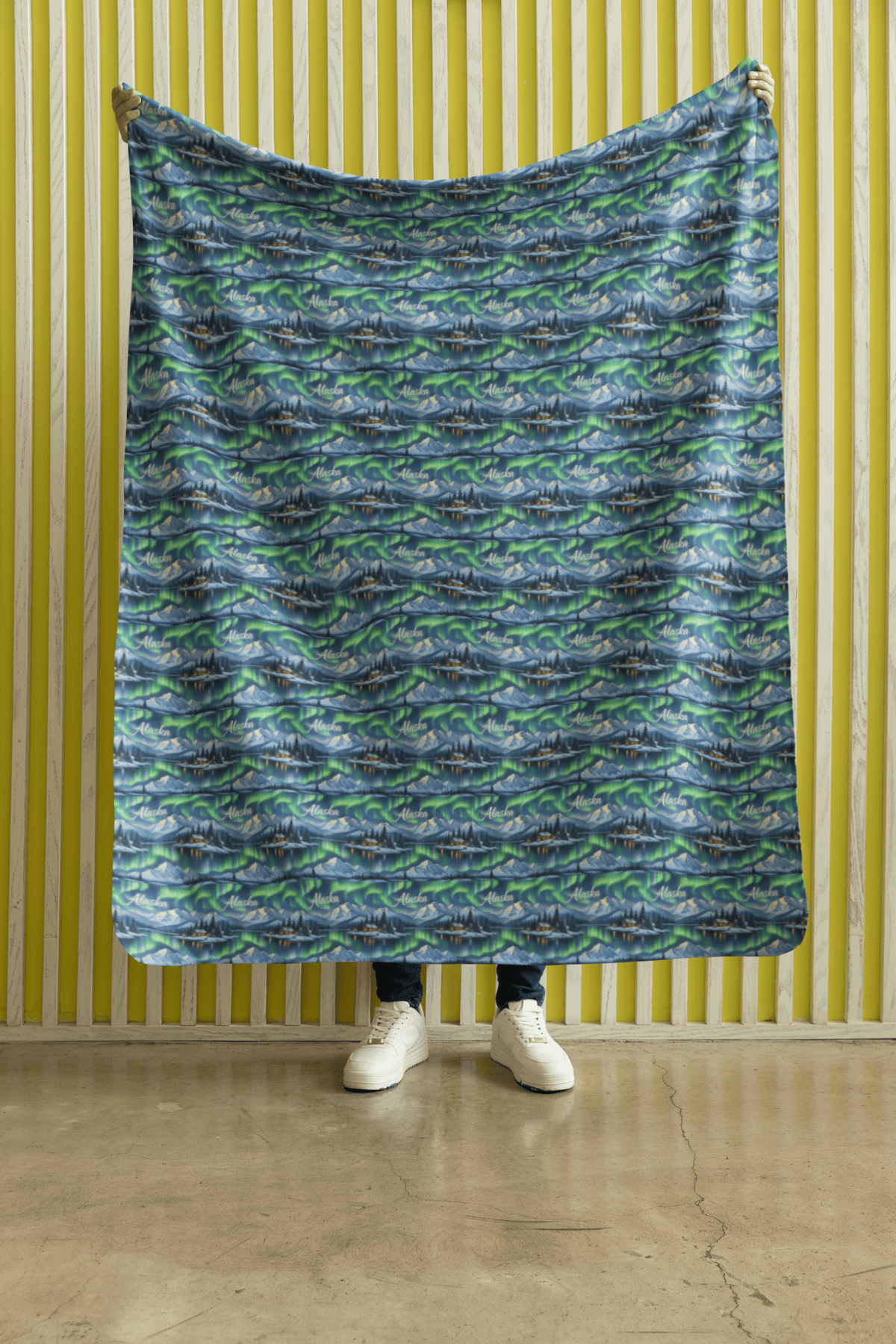 Alaska Northern Lights Sherpa Blanket