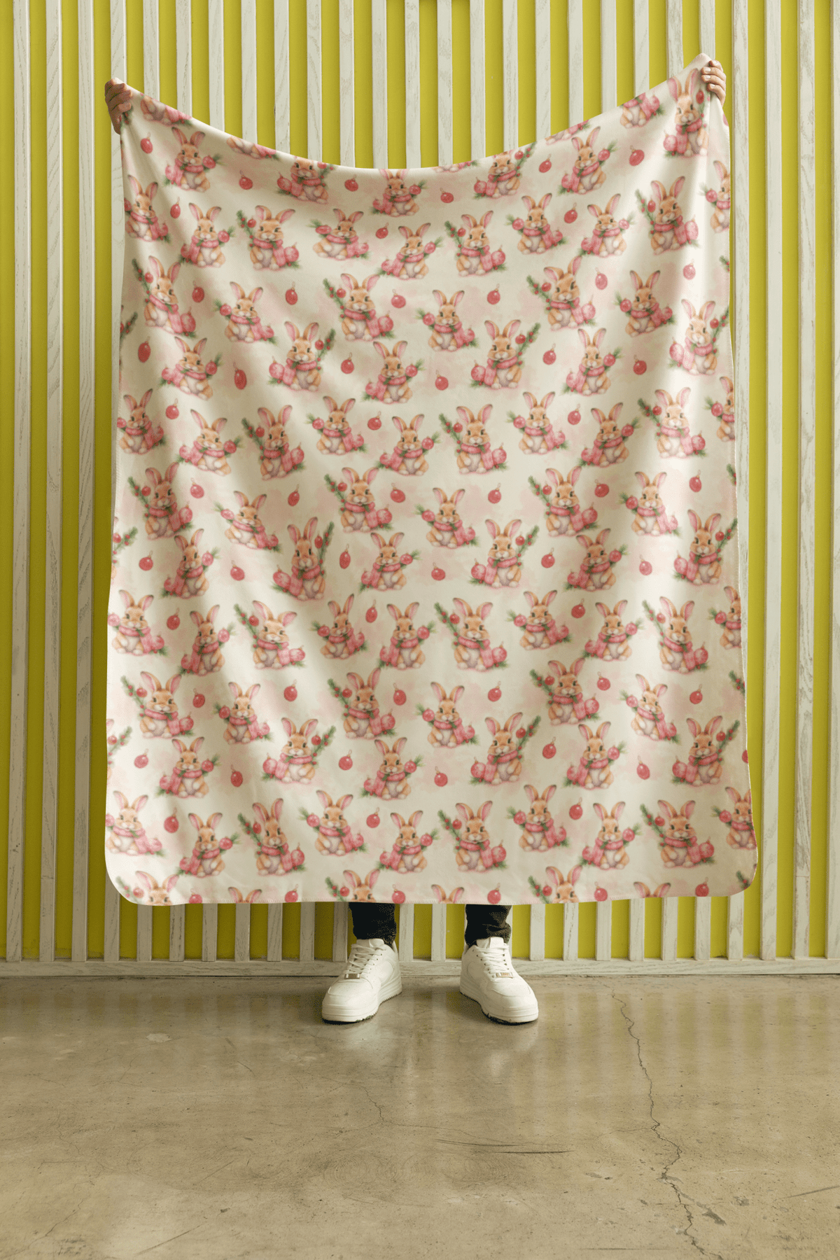 Winter Bunny Bliss Sherpa Blanket