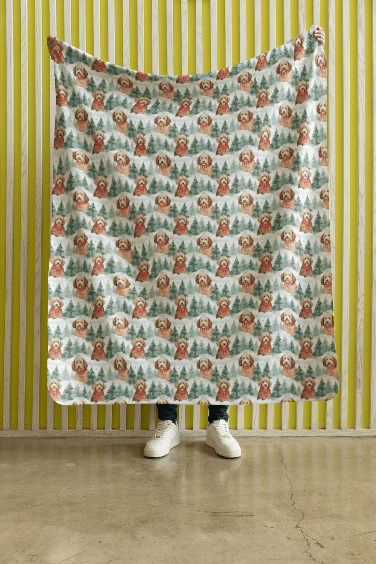 Golden Doodle Flurries Sherpa Blanket