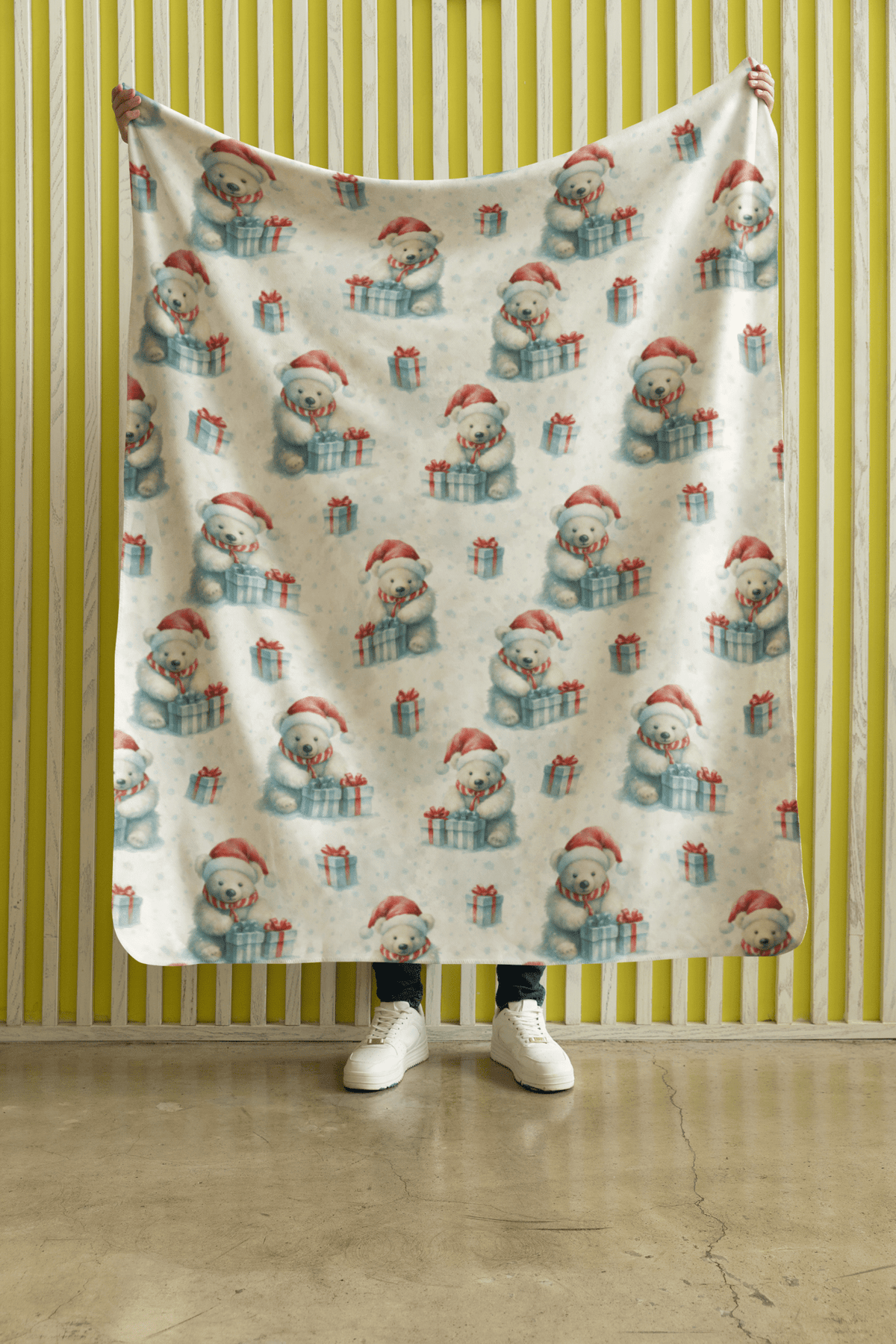 Polar Bear Cheer Sherpa Blanket