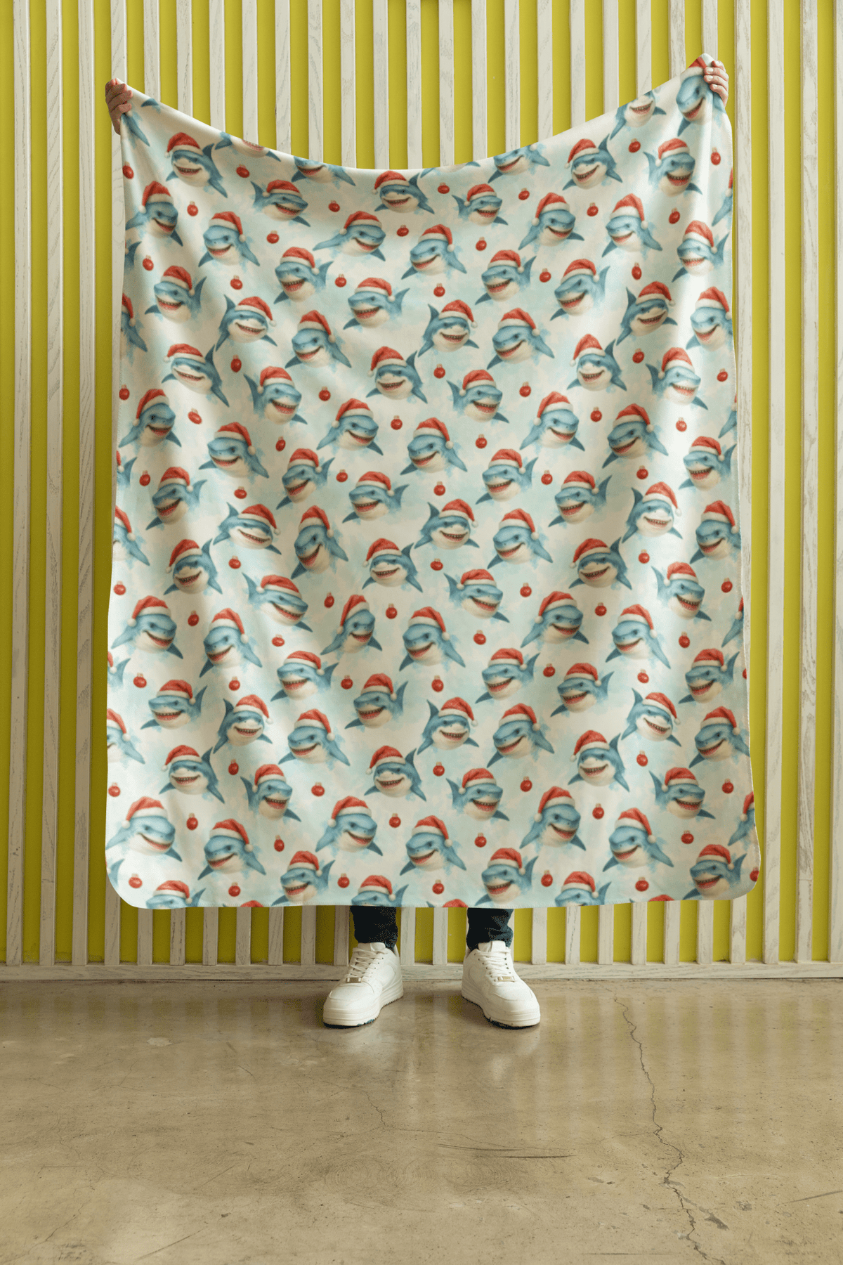Festive Great Whites Sherpa Blanket