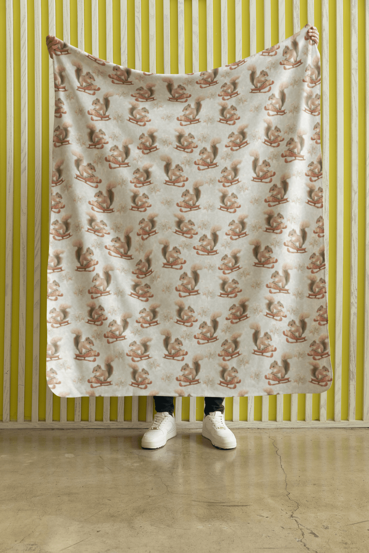 Snowbound Squirrel Sherpa Blanket
